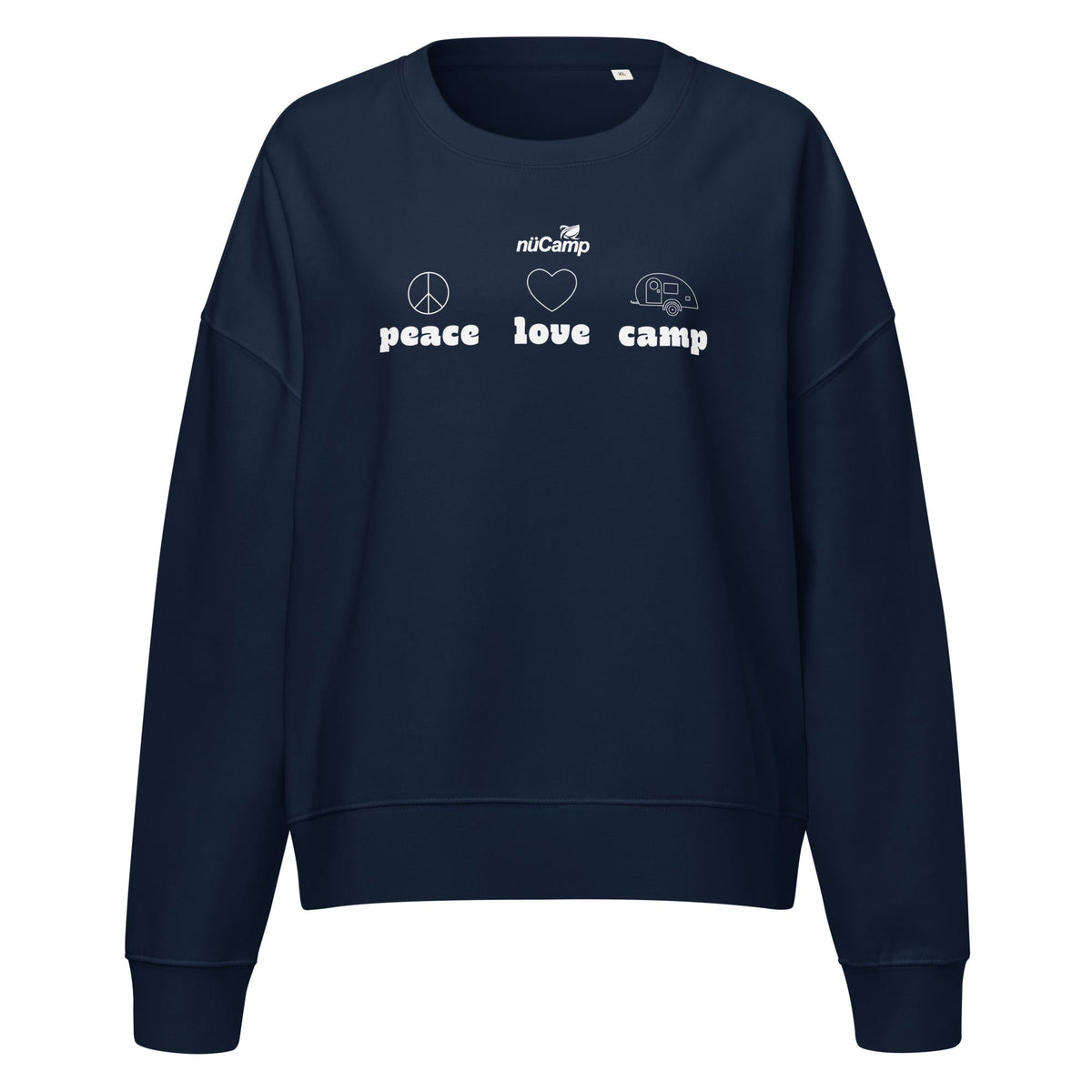 nuCamp Peace Love Camp Women's Organic Sweatshirt