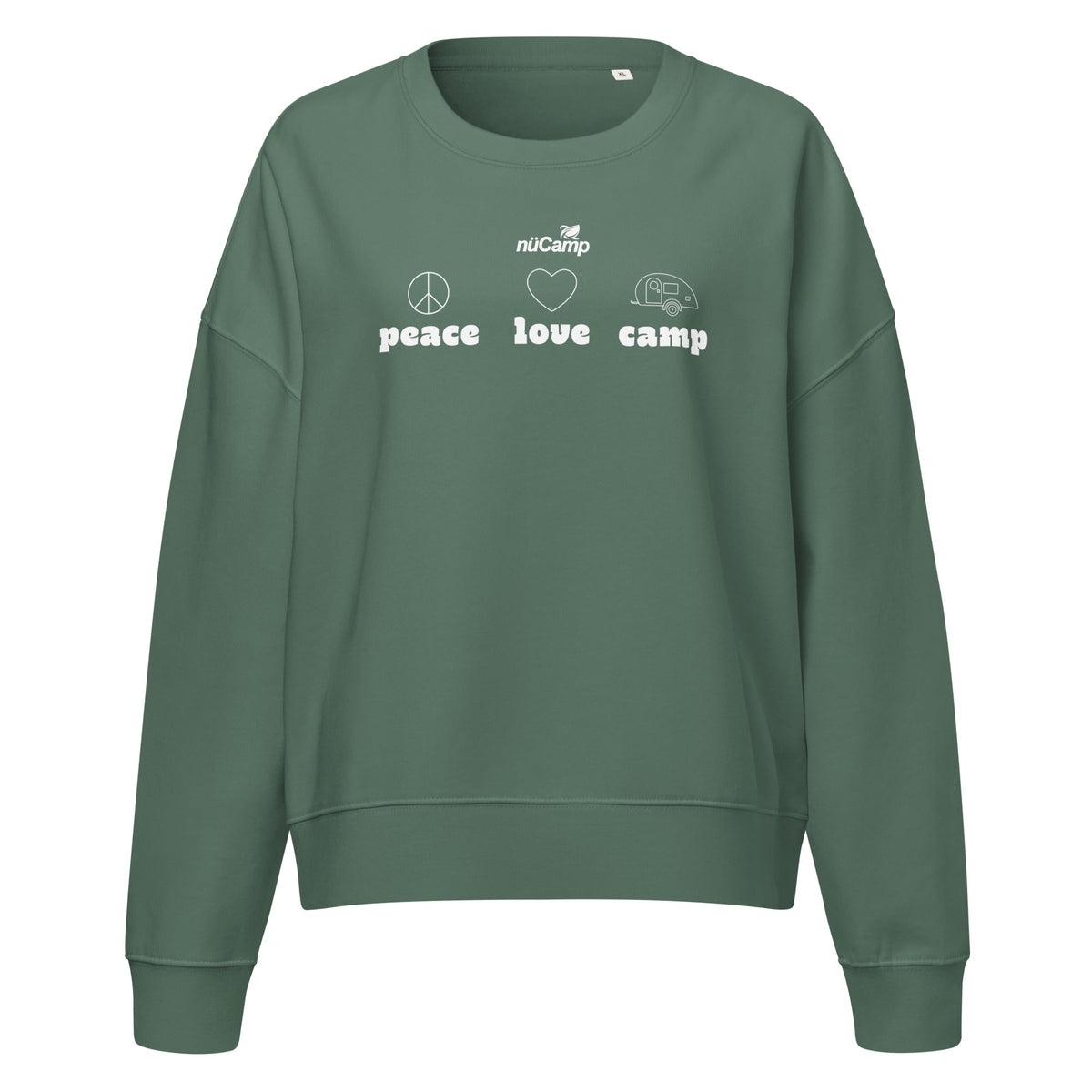 nuCamp Peace Love Camp Women's Organic Sweatshirt